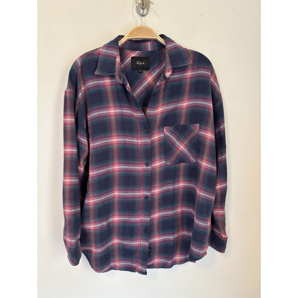 Rails Jackson Button Down Flannel Top Purple Medium Cowgirl